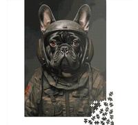 Adult Impossible Puzzles French Bulldog Soldier 1000 Piece Jigsaw Puzzles Paper Jigsaw Puzzle For Adults 1000pcs (38x26cm)