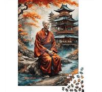Adult Impossible Puzzles Japanese Monk 1000 Piece Jigsaw Puzzles Wooden Jigsaw Puzzle For Adults 1000pcs (75x50cm)