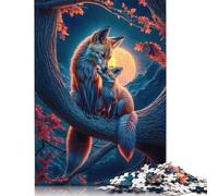 Adult Impossible Puzzles Moonlit Fox Family Embrace 1000 Piece Jigsaw Puzzles Wooden Jigsaw Puzzle For Adults 1000pcs (75x50cm)