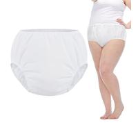 Adult Incontinence Plastic Pants - Leak-Proof Waterproof Underwear PE Material for Elderly Care and Bedwetting Protection White M Incontinence Pants Plastic Waterproof Underwear Adult Diap