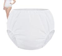 Adult Incontinence Plastic Pants Leak-Proof Waterproof Underwear, PE Material for Elderly Care and Bedwetting Protection, White L Incontinence Pants