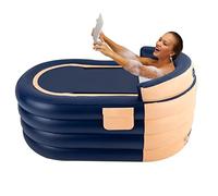 Adult Inflatable Bath Tub, Blow Up Bathtub with Portable Folding Feature, Wireless Inflation, Double Drainage spout,Suitable for Adult for Family Bathroom or SPA, 84 * 140 * 74cm (Orange)