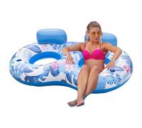 Adult Inflatable Pool Lounger with Head & Foot Rest | Premium Floating Raft for Swimming Pools | Heavy-Duty PVC Floatie Recliner Chair