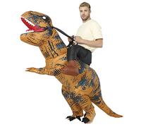 Adult inflatable T-Rex costume, humorous dinosaur rider outfit, brown inflatable suit (suitable for adults with height 150-190 cm)