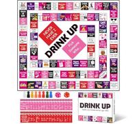 Adult Interactive Drinking Board Game with Waterproof Mat, Fun Party Game for Game Nights, Birthdays and Gatherings, Ideal for Tipsy Fun with 2-8 Players Aged 21+