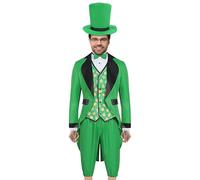 Adult Irish Green Costume St Patrick's Day Costume | Irish Green Costume for Men - Classic Elements Costume Accessories for Birthday Parties, Celebrations, Stage Shows