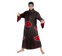 Adult Itachi Naruto Shippuden Costume - 2-Piece Akatsuki Ninja Fancy Dress Outfit (Size XL) | Includes Robe & Headband - Anime Cosplay for Halloween & Parties