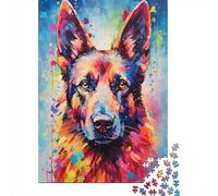 Adult Jigsaw 1000 Pieces, German Shepherd Colorful_2, 70x50cm/1000pcs