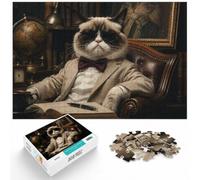 Adult Jigsaw 1000 Pieces, Grumpy Cat in Suit, 1000pcs (52x38cm)