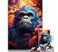Adult Jigsaw A Gorilla in The Flowers Jigsaw Puzzles for Teenagers 1000 Piece,Birthday Gift Idea for Adults, Family Game And Hobby 26x38cm