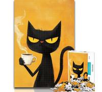 Adult Jigsaw Abstract Art Black Cat 1000 Pieces Jigsaw Puzzles for Adults And Teens,Toy Intellectual Game Artists Collection, Fine Art 50x75cm