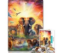 Adult Jigsaw African Animals Jigsaw Puzzle 1000 Pieces for Teenagers,Stress Reliever Difficult Challenge Unique Home Decor And Gifts 75x50cm