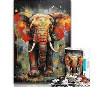 Adult Jigsaw African Elephant Jigsaw Puzzles for Adults 1000 Pieces,Toys Educational Games Stress Relieving Great Gifts And Toys 26x38cm