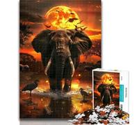 Adult Jigsaw African Elephants Jigsaw Puzzles for Adults 1000,Wall Decoration Unique Birthday And Xmas Gifts Suitable for And 14 50x75cm