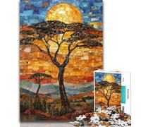 Adult Jigsaw African Grasslands 1000 Piece Jigsaw Puzzle for Adults And Teenagers,Vibrant And Unique Design Relaxing & Challenging Puzzle Experience 26x38cm