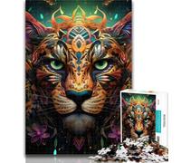 Adult Jigsaw African Leopard Jigsaws 1000 Pieces for Adults,with Fully Interlocking Randomly Shaped Pieces for And 14 Years Old 75x50cm