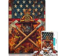 Adult Jigsaw American Firefighters Jigsaw Puzzles for Adults 1000 Pieces,Vibrant And Unique Design Relaxing & Challenging Puzzle Experience (50x75cm)