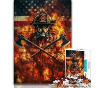 Adult Jigsaw American Firefighters Jigsaw Puzzles for Teenagers 1000,Family Game Stress Reliever Difficult Challenge Secret Santa Gifts (50x75cm)