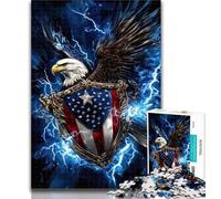 Adult Jigsaw American Flag Eagle Jigsaw Puzzles 1000 Pieces for Adults Teens,for Age 14+ Impossible Game Best Gift for Adults And Teenagers 26x38cm
