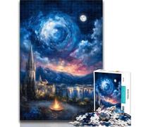 Adult Jigsaw Ancient City Under The Night Sky Adult Puzzles 1000 Pieces,Challenging Game Toys for Is Ideal As A Gift for The Whole Family 50x75cm