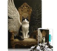 Adult Jigsaw Angel Cat 1000 Piece Jigsaw Puzzle for Adults Teens,Toys Educational Games Stress Relieving Great Gifts And Toys 50x75cm