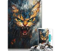 Adult Jigsaw Angry Cat 1000 Pieces Jigsaw Puzzle For Adults Teens,for Age 14+ Impossible Game Best Gift for Adults And Teenagers 50x75cm