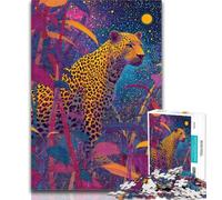 Adult Jigsaw Animal Cheetah Jigsaw Puzzles 1000 Pieces for Adults Teens,with Fully Interlocking Randomly Shaped Pieces for And 14 Years Old 50x75cm
