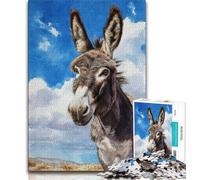 Adult Jigsaw Animal Donkey Jigsaws 1000 Pieces for Teenagers,Stress Reliever Difficult Challenge Enhance Love between Couples (26x38cm)