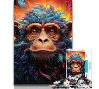 Adult Jigsaw Animal Gorillas Jigsaws 1000 Pieces for Teenagers,Stress Reliever Difficult Challenge Enhance Love between Couples 26x38cm