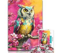 Adult Jigsaw Animal Owl 1000 Piece Jigsaw Puzzle for Adults And Teenagers,for Educational Game Challenge Toy Artists Collection, Fine Art 50x75cm
