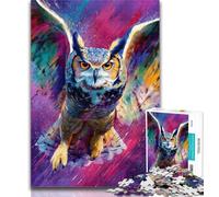 Adult Jigsaw Animal Owl 1000 Piece Jigsaw Puzzle for Adults And Teenagers,with Matching Poster And Trivia Sheet for Age 14 26x38cm