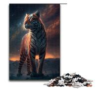 Adult Jigsaw Animal Universe Tiger 1000 Piece Puzzle Wooden Puzzle for Adults & Kids Age 14 Up Educational Toy 1000 PCS(75x50cm)