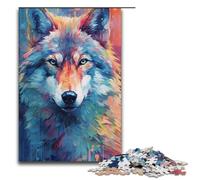 Adult Jigsaw Animal Wolf Colour 1000 Piece Puzzle Paper Puzzle for Adults & Kids Age 14 Up Educational Toy 1000 PCS(38x26cm)