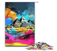 Adult Jigsaw Art Ancient Egyptian Pyramids 1000 Piece Puzzle Wooden Puzzle for Adults & Kids Age 14 Up Educational Toy 1000 PCS(75x50cm)