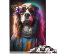 Adult Jigsaw Art Colourful Dogs Jigsaw Puzzles 1000 Piece Creative Wooden Puzzle Toys Decompression Games Gifts 1000pcs (75x50cm)