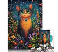 Adult Jigsaw Artistic Cat Oil Painting 1000 Piece Jigsaw Puzzles for Teenagers Gifts,Educational Games Home Decoration Artists Collection, Fine Art 50x75cm