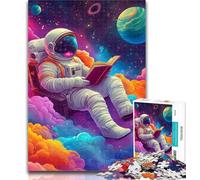Adult Jigsaw Astronaut Reading Jigsaw Puzzles for Teenagers 1000,Family Game Stress Reliever Difficult Challenge Secret Santa Gifts 26x38cm