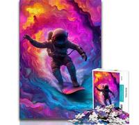 Adult Jigsaw Astronaut Space Surfing 1000 Piece Jigsaw Puzzles for Teenagers Gifts,Educational Game Challenge Toy for Women And Men (26x38cm)