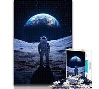 Adult Jigsaw Astronauts on The Moon 1000 Piece Jigsaw Puzzles for Teenagers,Decompressing Intellectual Educational Toy Birthday Present, Gifts 50x75cm