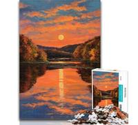 Adult Jigsaw Autumn Sunset 1000 Pieces Jigsaw Puzzle For Adults Teens,Staycation Kill Time Enhance Love between Couples 26x38cm