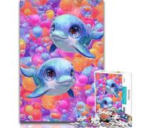 Adult Jigsaw Baby Dolphin 1000 Piece Jigsaw Puzzle for Adults Teens,Toys Educational Games Stress Relieving Great Gifts And Toys 50x75cm