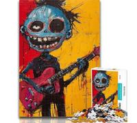 Adult Jigsaw Basquiat-style Guitarist 1000 Piece Jigsaw Puzzle for Adults Teens,Toys Educational Games Stress Relieving Great Gifts And Toys 50x75cm