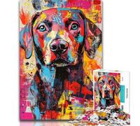 Adult Jigsaw Basquiat-style Labrador 1000 Pieces Jigsaw Puzzles for Adults And Teens,Classic Educational Games Beautiful Decoration 50x75cm