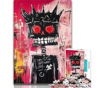 Adult Jigsaw Basquiat-style Skeleton King 1000 Pieces Jigsaw Puzzles for Adults And Teens,Train Your Brain And Hands Gifts for Friends And Family 26x38cm