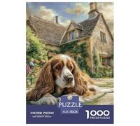 Adult Jigsaw Basset Hound Oil Painting 1000 Pieces - Summer Holiday Decoration for Bedroom | 38x26cm/1000pcs