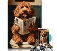Adult Jigsaw Bernedoodle on The Toilet Jigsaw Puzzle 1000 Pieces for Teenagers,Challenging Game And Family Play Parent-child Interaction 75x50cm