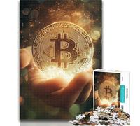 Adult Jigsaw Bitcoin Logo 1000 Piece Jigsaw Puzzles for Teenagers,Train Your Brain And Hands Birthday Present, Gifts 50x75cm