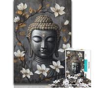 Adult Jigsaw Black And White Buddha 1000 Piece Jigsaw Puzzle for Adults And Teenagers,Vibrant And Unique Design Relaxing & Challenging Puzzle Experience 26x38cm