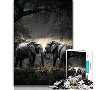 Adult Jigsaw Black And White Elephant Jigsaw Puzzles for Teenagers 1000,Family Game Stress Reliever Difficult Challenge Secret Santa Gifts 50x75cm
