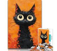 Adult Jigsaw Black Cat Jigsaw Puzzles for Teenagers 1000 Piece,Birthday Gift Idea for Adults, Family Game And Hobby 50x75cm